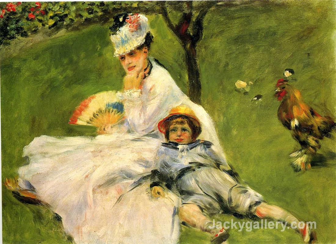 Camille Monet and Her Son Jean in the Garden at Argenteuil by Claude Monet paintings reproduction